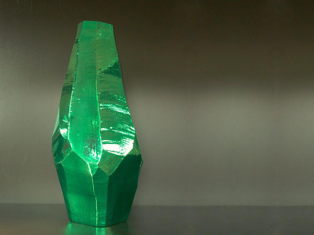 large vase, green, shining